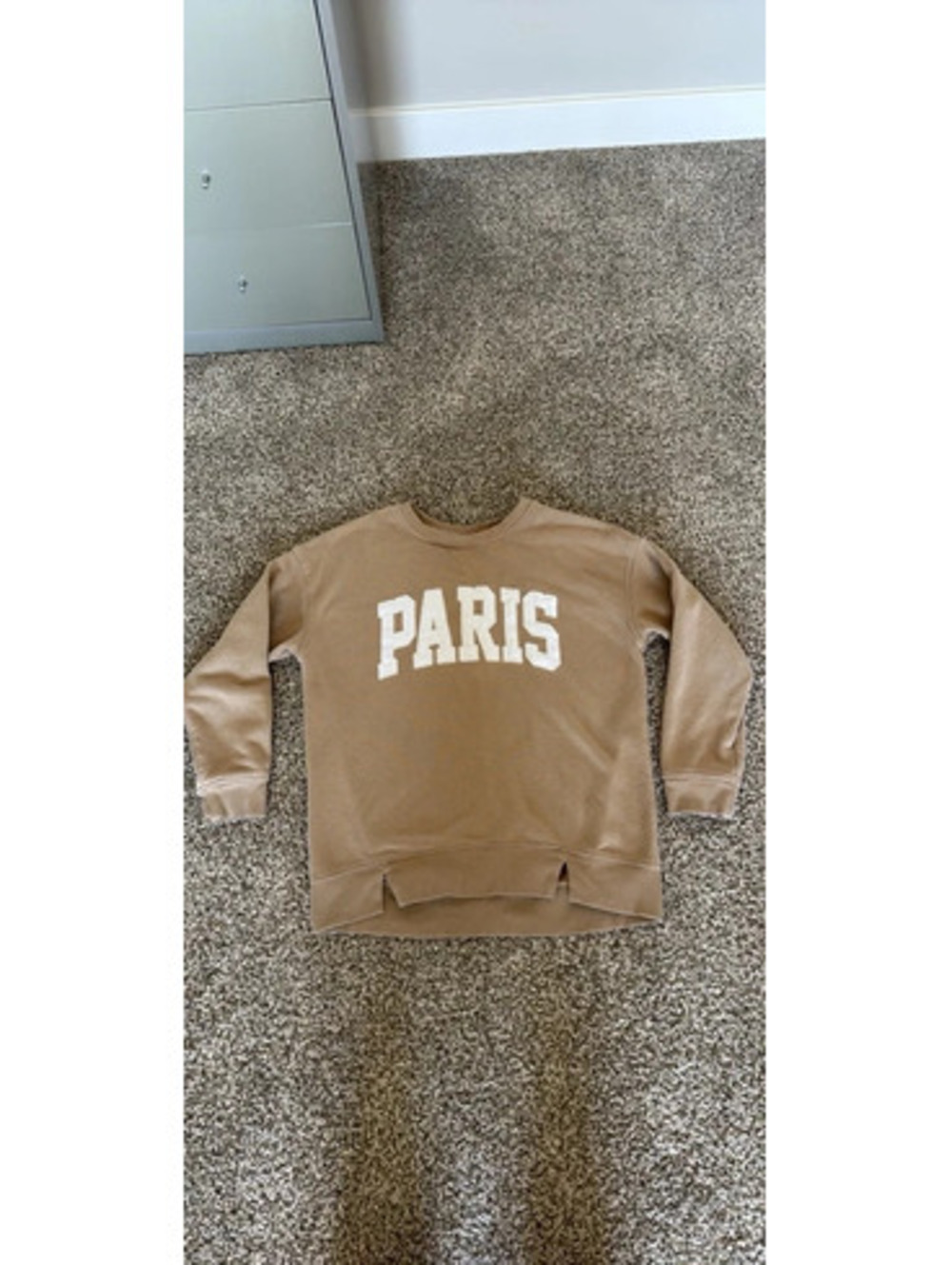 Khaki oversized girls crewneck